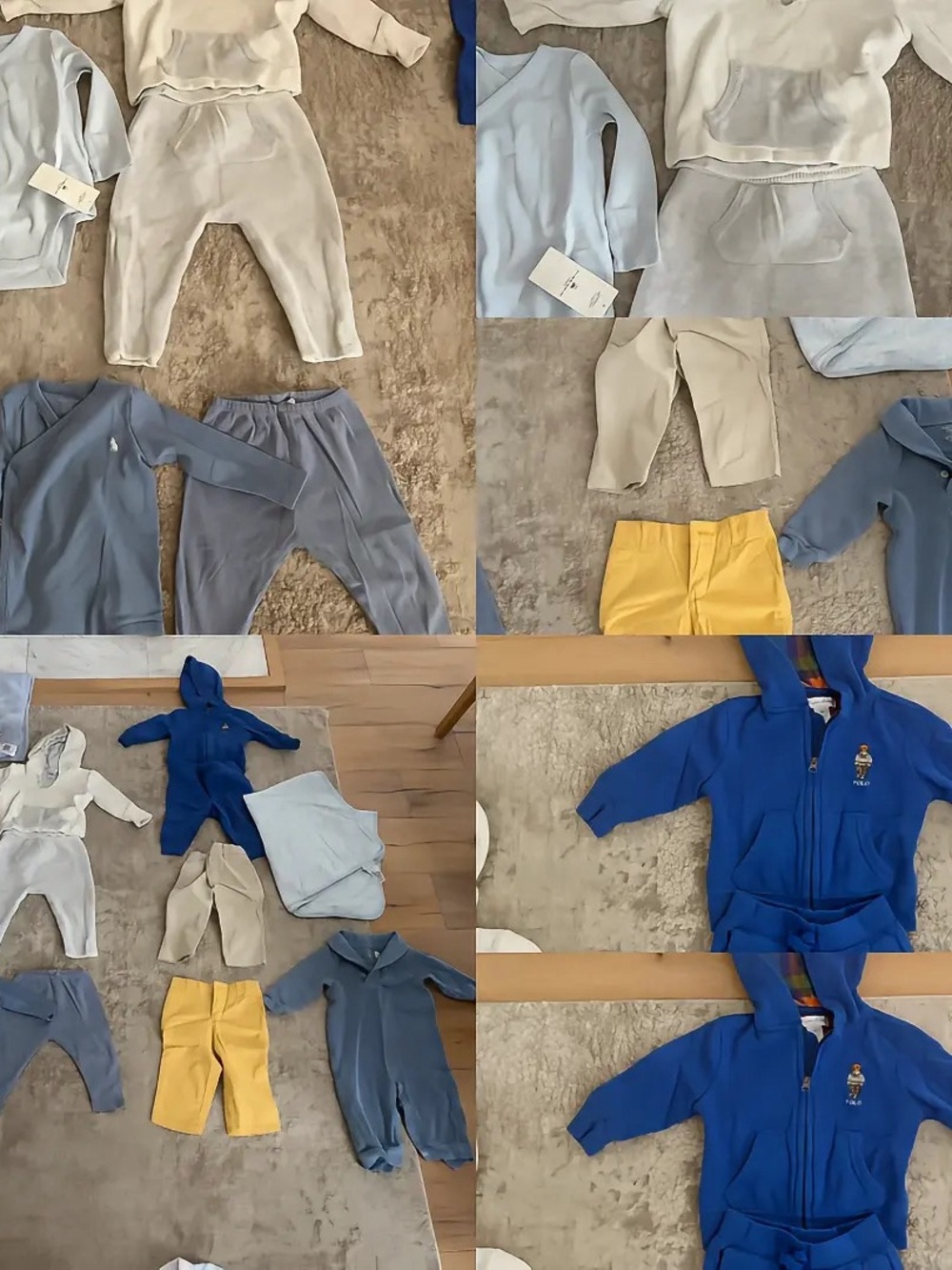 9-12 mon Ralph Lauren Light Blue and Yellow Kids Sweatpants & Joggers, blankets